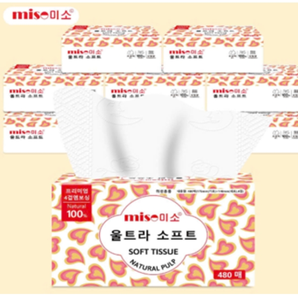 Giấy ăn Miso SOFT TISSUE 480 tờ MS-480 (thùng 20 gói)