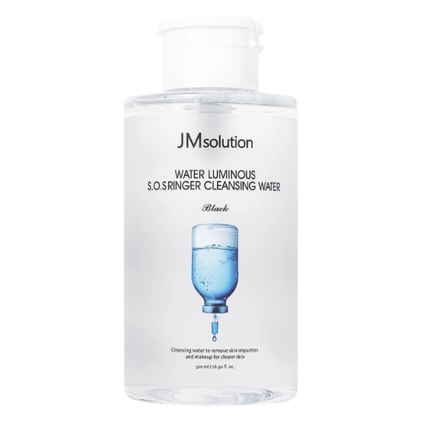 Nước tẩy trang JMsolution Water Luminous SOS Ringer Cleansing Water Black 500ml (làm sạch sâu và cấp ẩm) 